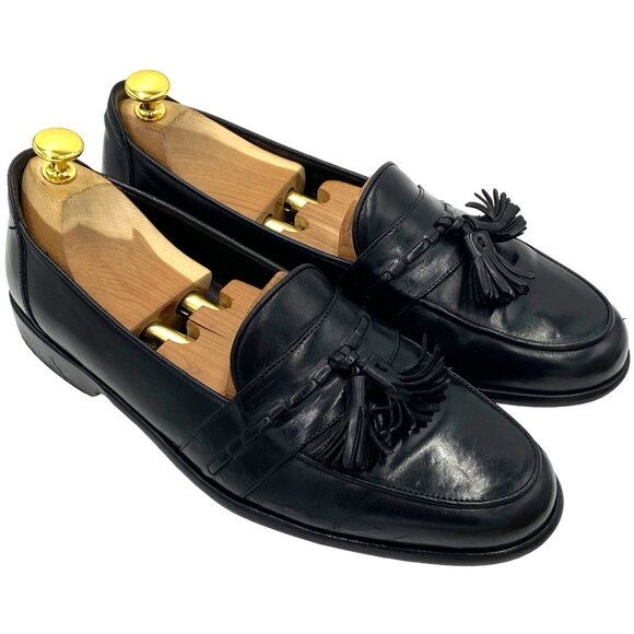 Italy Bragano Cole Haan men\'s size 10 black leather tassel loafer dress shoes main image 12